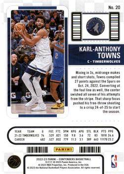 2022-23 Panini Contenders #20 Karl-Anthony Towns Back