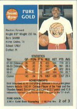 1992-93 Front Row Pure Gold Larry Johnson #2 Larry Johnson Back