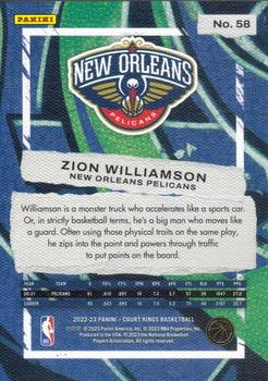 2022-23 Panini Court Kings #58 Zion Williamson Back
