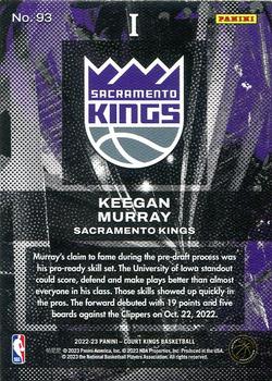 2022-23 Panini Court Kings #93 Keegan Murray Back
