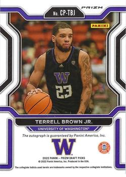 2022 Panini Prizm Draft Picks - College Penmanship Prizms Green #CP-TBJ Terrell Brown Jr. Back