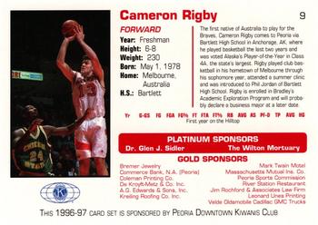 1996-97 Bradley Braves #9 Cameron Rigby Back
