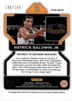 2022 Panini Prizm Draft Picks - Blue #69 Patrick Baldwin Jr. Back