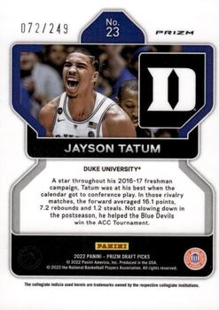 2022 Panini Prizm Draft Picks - Blue Wave #23 Jayson Tatum Back