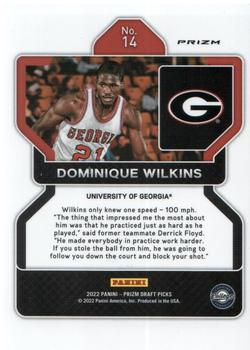 2022 Panini Prizm Draft Picks - Choice Blue Yellow and Green #14 Dominique Wilkins Back