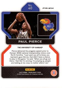 2022 Panini Prizm Draft Picks - Silver #40 Paul Pierce Back