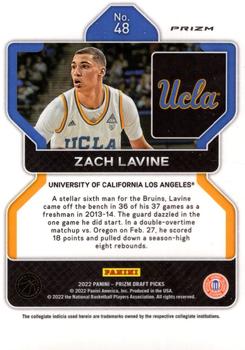 2022 Panini Prizm Draft Picks - Silver #48 Zach LaVine Back