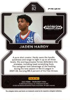 2022 Panini Prizm Draft Picks - Silver #82 Jaden Hardy Back