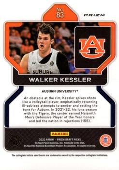 2022 Panini Prizm Draft Picks - Silver #83 Walker Kessler Back