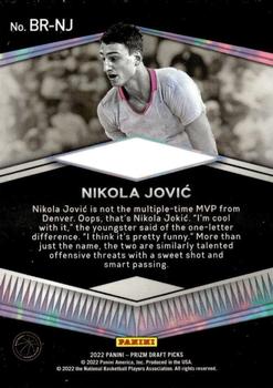 2022 Panini Prizm Draft Picks - Brilliance #BR-NJ Nikola Jovic Back