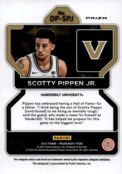 2022 Panini Prizm Draft Picks - Draft Picks Autographs Prizms Hyper #DP-SPJ Scotty Pippen Jr. Back
