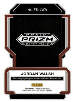 2022 Panini Prizm Draft Picks - Freshman Signatures #FS-JWA Jordan Walsh Back
