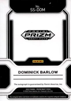 2022 Panini Prizm Draft Picks - Sensational Signatures #SS-DOM Dominick Barlow Back