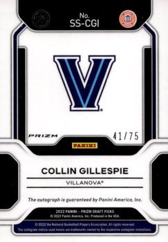 2022 Panini Prizm Draft Picks - Sensational Signatures Prizms Blue Ice #SS-CGI Collin Gillespie Back