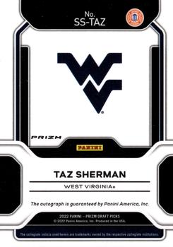 2022 Panini Prizm Draft Picks - Sensational Signatures Prizms Green #SS-TAZ Taz Sherman Back