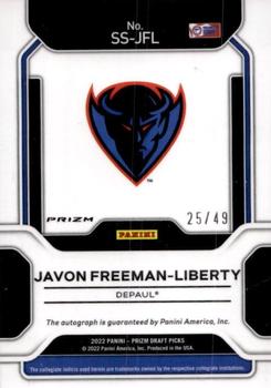 2022 Panini Prizm Draft Picks - Sensational Signatures Prizms Orange Pulsar #SS-JFL Javon Freeman-Liberty Back