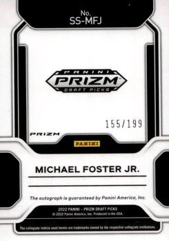 2022 Panini Prizm Draft Picks - Sensational Signatures Prizms Red #SS-MFJ Michael Foster Jr. Back