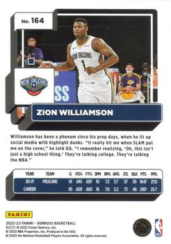 2022-23 Donruss - Silver Press Proof #164 Zion Williamson Back