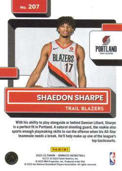 2022-23 Donruss - Silver Press Proof #207 Shaedon Sharpe Back