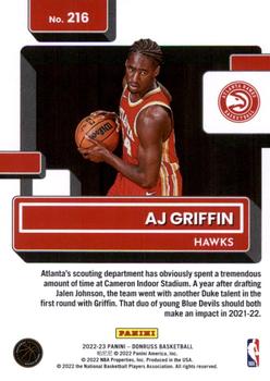 2022-23 Donruss - Silver Press Proof #216 AJ Griffin Back