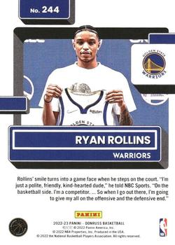 2022-23 Donruss - Silver Press Proof #244 Ryan Rollins Back