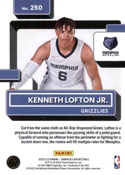 2022-23 Donruss - Silver Press Proof #250 Kenneth Lofton Jr. Back
