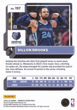 2022-23 Donruss - Holo Laser Green #157 Dillon Brooks Back