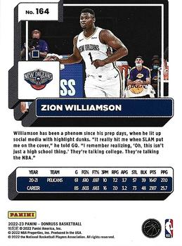 2022-23 Donruss - Holo Laser Green #164 Zion Williamson Back