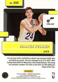 2022-23 Donruss - Holo Laser Green #222 Walker Kessler Back