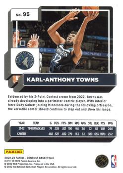 2022-23 Donruss - Holo Laser Red #95 Karl-Anthony Towns Back
