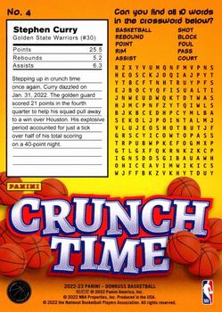2022-23 Donruss - Crunch Time #4 Stephen Curry Back