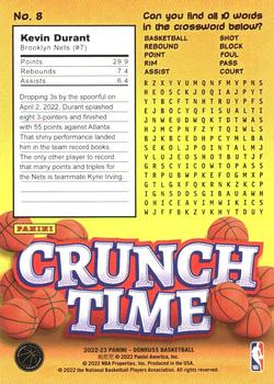 2022-23 Donruss - Crunch Time Diamond #8 Kevin Durant Back