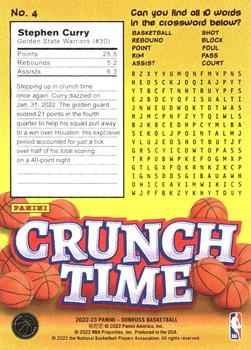 2022-23 Donruss - Crunch Time Press Proof #4 Stephen Curry Back