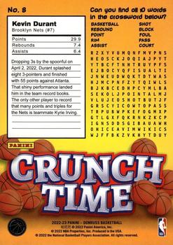 2022-23 Donruss - Crunch Time Press Proof #8 Kevin Durant Back