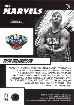 2022-23 Donruss - Net Marvels #11 Zion Williamson Back