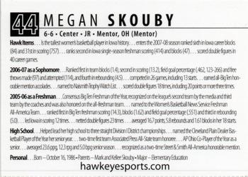 2007-08 Iowa Hawkeyes Women #NNO Megan Skouby Back