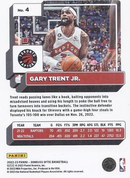 2022-23 Donruss Optic #4 Gary Trent Jr. Back