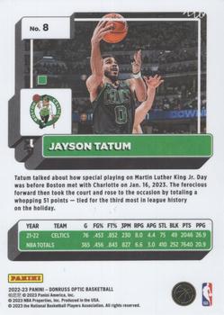2022-23 Donruss Optic #8 Jayson Tatum Back
