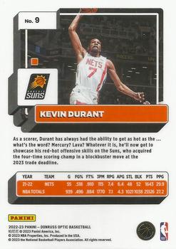 2022-23 Donruss Optic #9 Kevin Durant Back