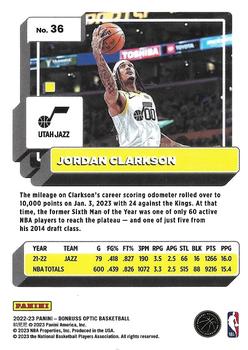 2022-23 Donruss Optic #36 Jordan Clarkson Back