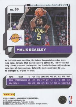 2022-23 Donruss Optic #66 Malik Beasley Back