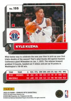 2022-23 Donruss Optic #155 Kyle Kuzma Back