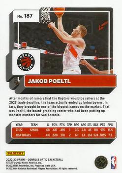 2022-23 Donruss Optic #187 Jakob Poeltl Back