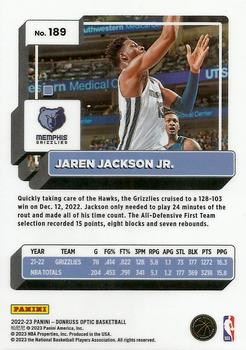 2022-23 Donruss Optic #189 Jaren Jackson Jr. Back