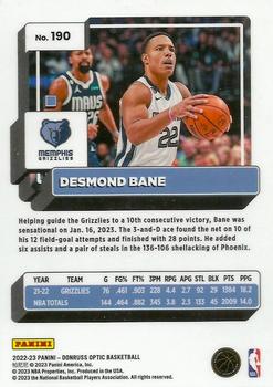 2022-23 Donruss Optic #190 Desmond Bane Back