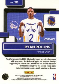 2022-23 Donruss Optic #211 Ryan Rollins Back