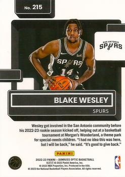 2022-23 Donruss Optic #215 Blake Wesley Back