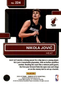 2022-23 Donruss Optic #224 Nikola Jovic Back