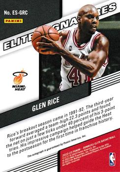 2022-23 Donruss Elite - Elite Signatures #ES-GRC Glen Rice Back