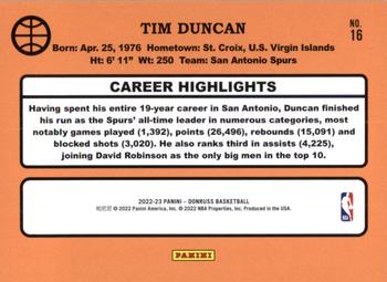 2022-23 Donruss - Retro Series #16 Tim Duncan Back